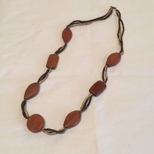 Brown Wooden Beaded Necklace